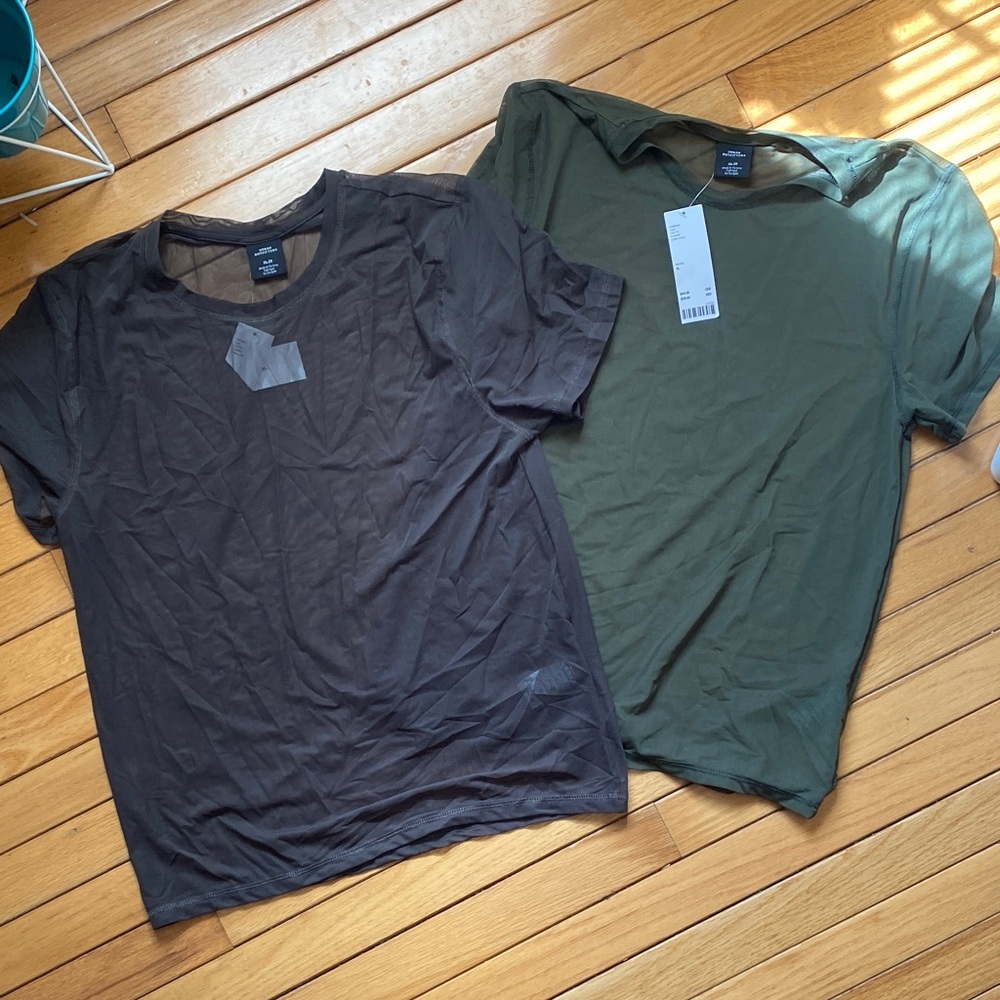 Men's Black and Green see-through T-Shirts
